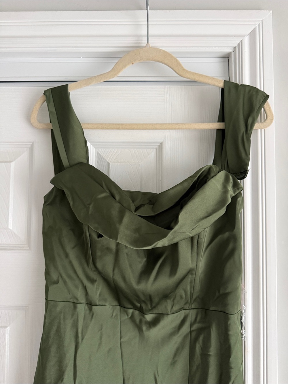 Birdy Grey Mia Matte Satin Convertible Dress - Olive Size M - Picture 7 of 8